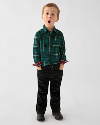 Baby And Toddler Boys Corduroy Straight Pants - BLACK