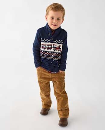 Pantalon droit en velours côtelé pour bébés et petits garçons - CARMEL BARS