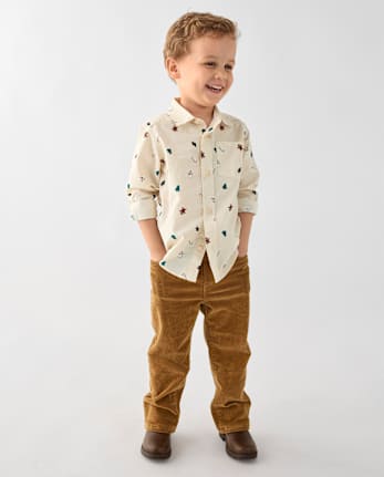 Pantalon droit en velours côtelé pour bébés et petits garçons - CARMEL BARS
