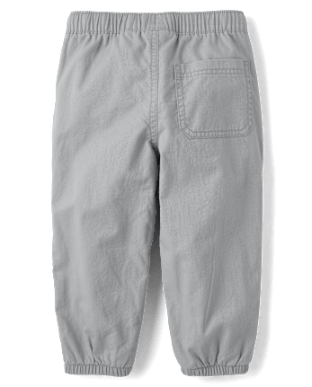 Baby And Toddler Boys Lined Pull On Jogger Pants - WEATHERED STEEL