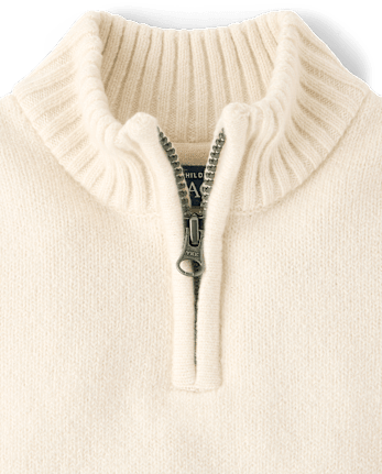 Toddler Boys Quarter Zip Sweater - HAY STACK