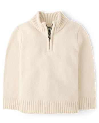 Toddler Boys Quarter Zip Sweater - HAY STACK