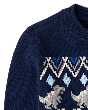Toddler Boys Dino Fairisle Sweater - TIDAL