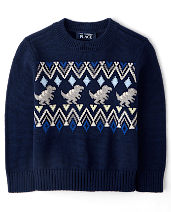 Toddler Boys Dino Fairisle Sweater - TIDAL