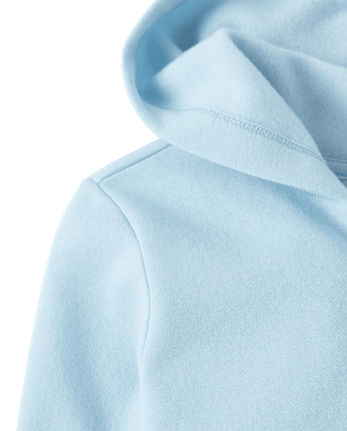 Girls Rhinestone Icon Premium Fleece Zip Up Hoodie - BLUE AIR