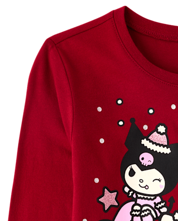 Girls Hello Kitty® And Friends Glitter Merry Everything Graphic Tee - RED OCHRE