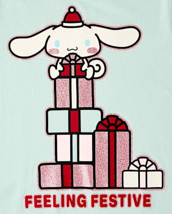 Girls Cinnamoroll™ Glitter Feeling Festive Graphic Tee - MINT CREAM