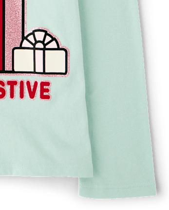 Girls Cinnamoroll™ Glitter Feeling Festive Graphic Tee - MINT CREAM
