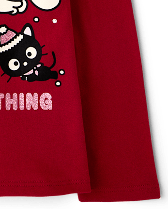 Toddler Girls Hello Kitty® And Friends Glitter Merry Everything Graphic Tee - RED OCHRE