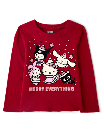 Toddler Girls Hello Kitty® And Friends Glitter Merry Everything Graphic Tee - RED OCHRE