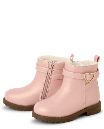 Toddler Girls Shimmer Buckle Boots - PINK