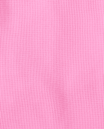 Girls Thermal Henley Top - PERFECTLY PINK