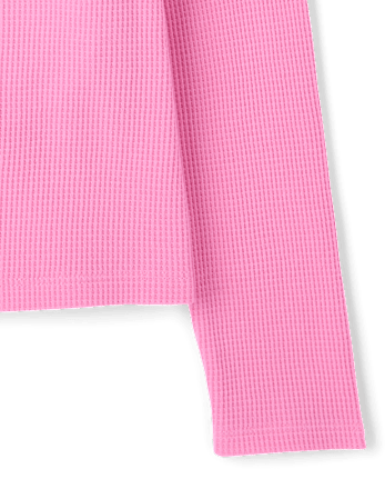 Girls Thermal Henley Top - PERFECTLY PINK