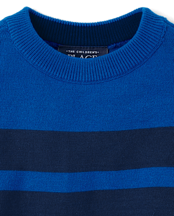 Toddler Boys Striped Sweater - QUENCH BLUE