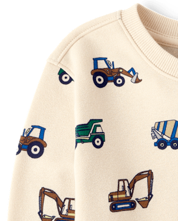 Toddler Boys Print Premium Fleece Sweatshirt - HAY STACK