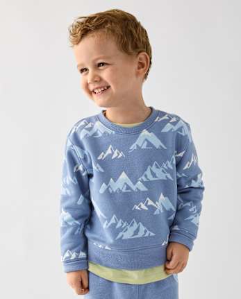 Sweat-shirt en polaire premium imprimé pour petits garçons - SAPPHIRE ICE CL
