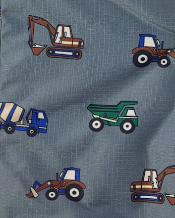 Toddler Boys Construction Vehicle Snow Bib - THUNDERSTORM