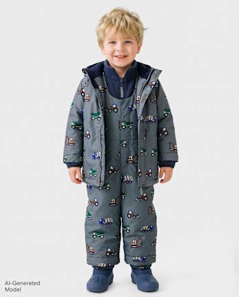 Toddler Boys Print 3 in 1 Jacket - THUNDERSTORM