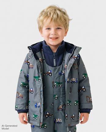 Toddler Boys Print 3 in 1 Jacket - THUNDERSTORM
