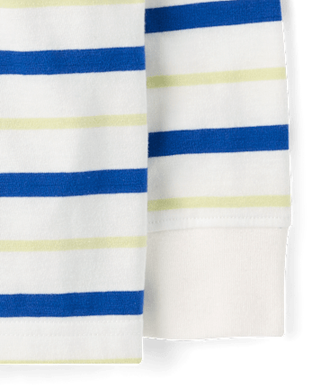 Baby And Toddler Boys Striped Hooded Top - MARSHMALLOW