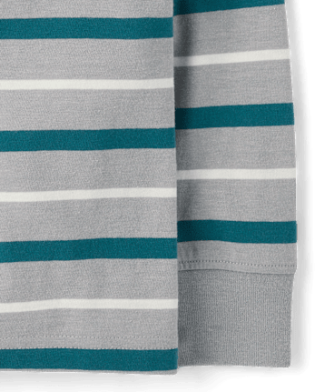 Baby And Toddler Boys Striped Hooded Top - CLOUDY LAKE