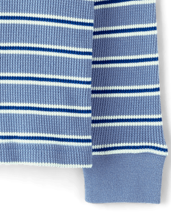 Baby And Toddler Boys Striped Thermal Top - SAPPHIRE ICE CL