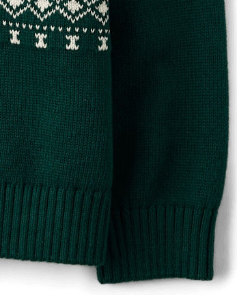 Pull de Noël à col zippé pour petit garçon - BALT GREEN