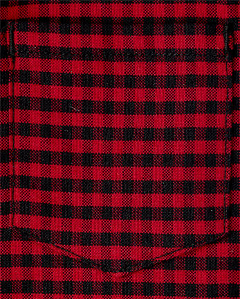 Baby And Toddler Boys Checkered Oxford Button Up Shirt - RED OCHRE