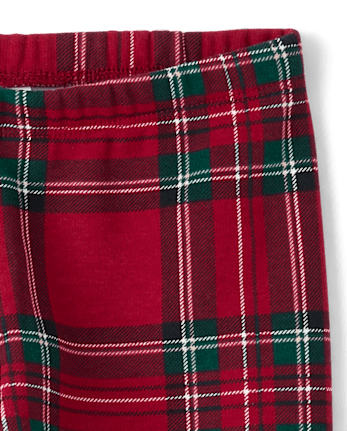 Girls Print Winter Warm Leggings - RED OCHRE