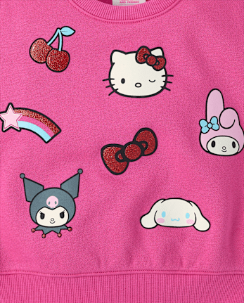 Toddler Girls Hello KittyÂ® And Friends Glitter Premium Fleece Sweatshirt - SUGARCANDY