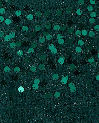 Girls Embellished Icon Sweater - BALT GREEN