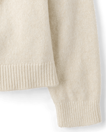 Girls Embellished Icon Sweater - FAIR IVORY