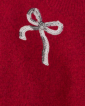 Girls Embellished Icon Sweater - RED OCHRE
