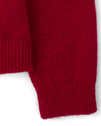 Girls Embellished Icon Sweater - RED OCHRE