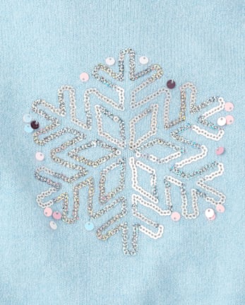 Girls Embellished Icon Sweater - BLUE AIR