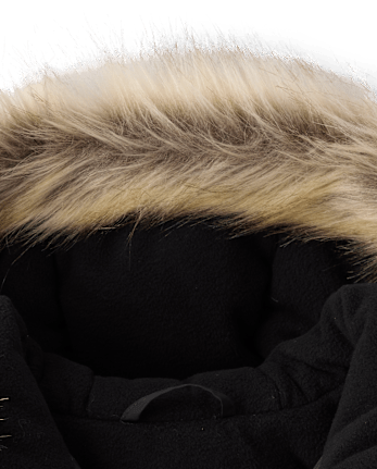 Parka à capuche doublée en microfibre polaire pour garçon - BLACK