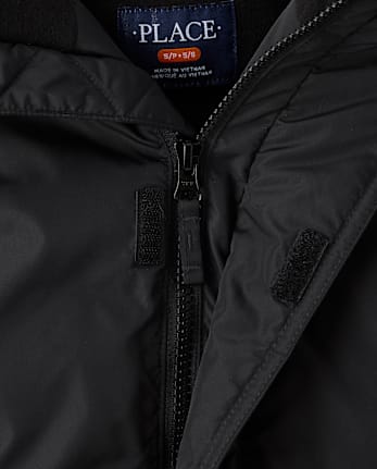 Parka à capuche doublée en microfibre polaire pour garçon - BLACK