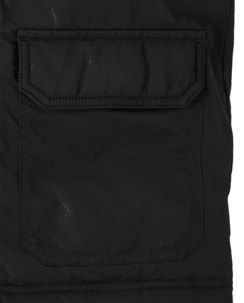 Parka à capuche doublée en microfibre polaire pour garçon - BLACK