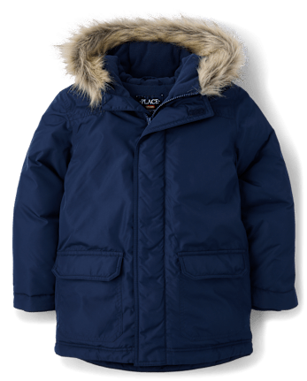 Boys Microfleece Lined Hooded Parka Jacket - TIDAL