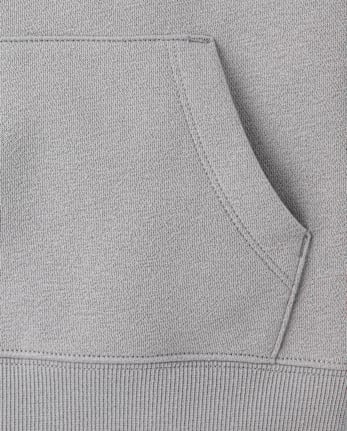 Boys Colorblock Premium Fleece Hoodie - WEATHERED STEEL