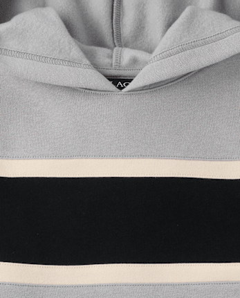 Boys Colorblock Premium Fleece Hoodie - WEATHERED STEEL