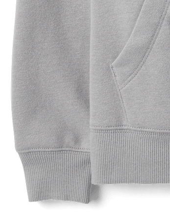 Boys Colorblock Premium Fleece Hoodie - WEATHERED STEEL