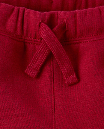 Boys Colorblock Premium Fleece Jogger Pants - RED OCHRE
