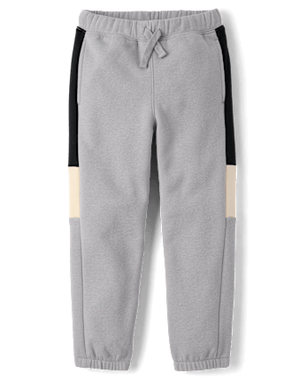 Boys Colorblock Premium Fleece Jogger Pants - WEATHERED STEEL