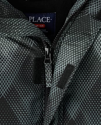 Veste de ski imprimée à blocs de couleurs pour garçon, doublée en microfibre polaire - BLACK
