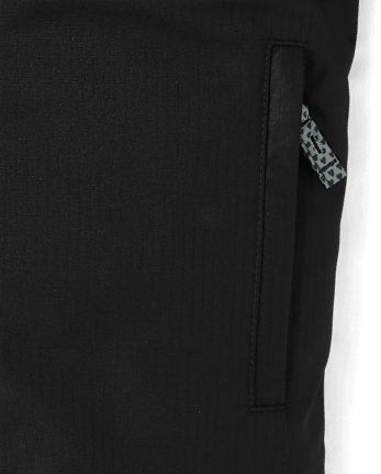 Veste de ski imprimée à blocs de couleurs pour garçon, doublée en microfibre polaire - BLACK