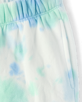 Girls Tie Dye Premium Fleece Baggy Jogger Pants - GLOBE BLUE