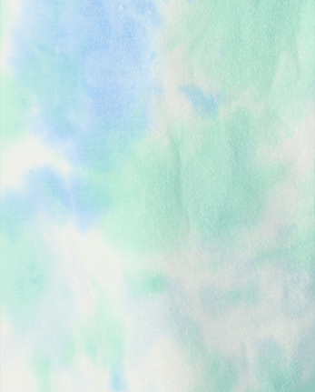 Girls Tie Dye Premium Fleece Baggy Jogger Pants - GLOBE BLUE