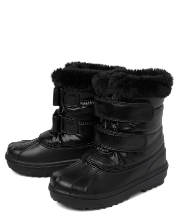 Boys Colorblock Lace Up All Weather Boots - BLACK