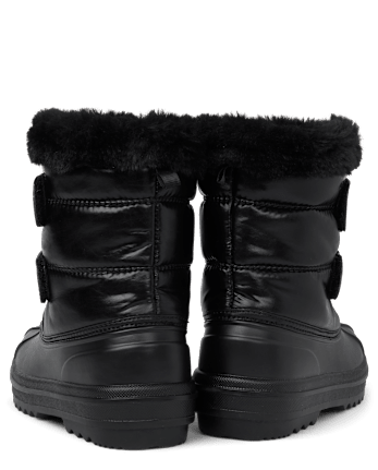 Boys Colorblock Lace Up All Weather Boots - BLACK